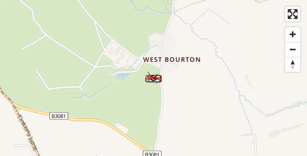 Flight route Air Ambulance Helicopter Bourton - Milton on Stour, 20 May 2026, 18:38