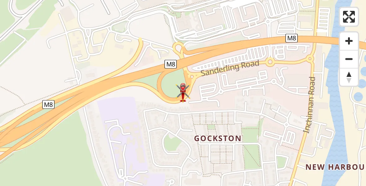 Flight route Air Ambulance Helicopter Glasgow Airport - Glasgow Airport, 21 May 2026, 00:28