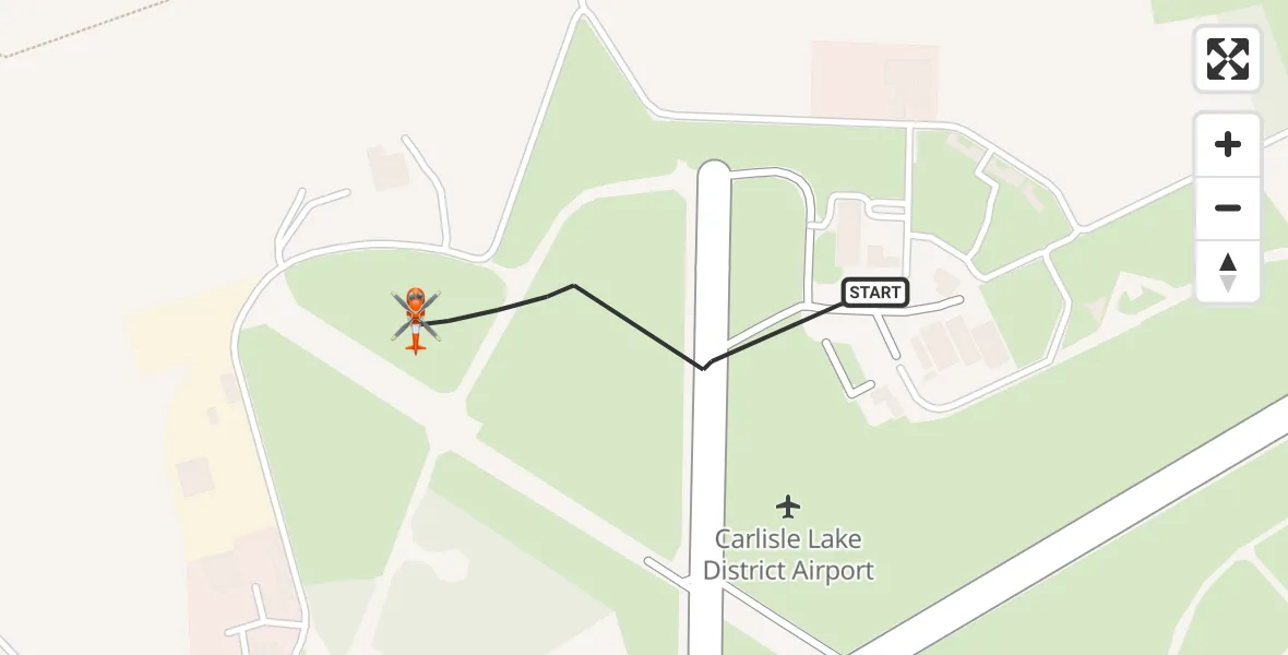 Flight route Coastguard Helicopter Carlisle Lake District Airport - Carlisle Lake District Airport, 21 May 2026, 09:26
