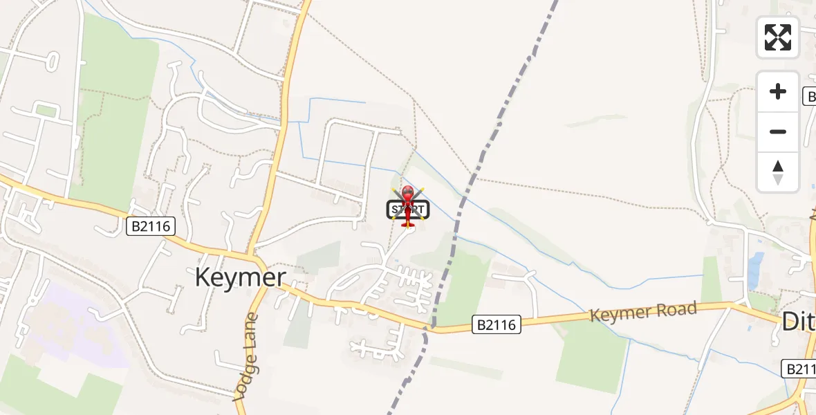 Flight route Air Ambulance Helicopter Hassocks - Hassocks, 21 May 2026, 10:54