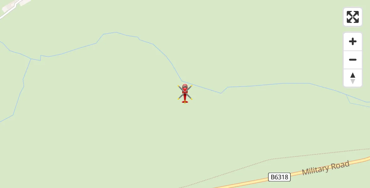 Flight route Air Ambulance Helicopter Newbrough - Newbrough, 21 May 2026, 13:49