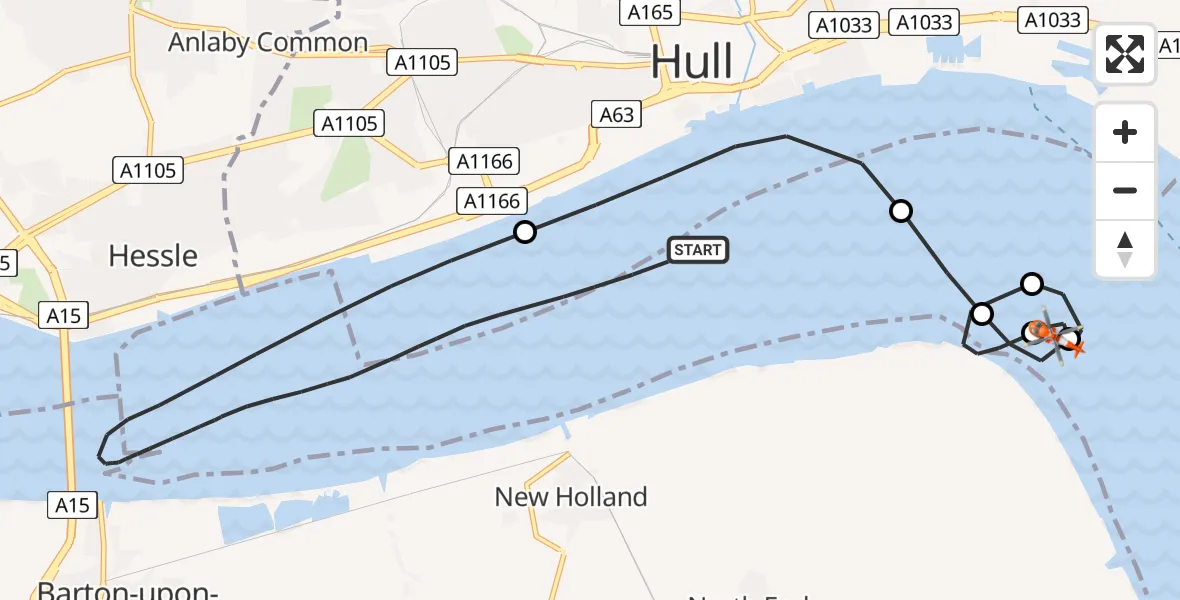 Flight route Coastguard Helicopter North Sea - North Sea, 21 May 2026, 14:29