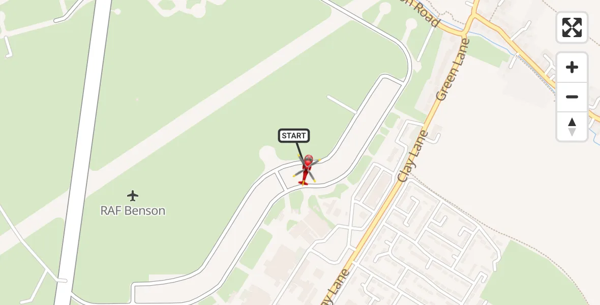 Flight route Air Ambulance Helicopter RAF Benson - RAF Benson, 21 May 2026, 16:48
