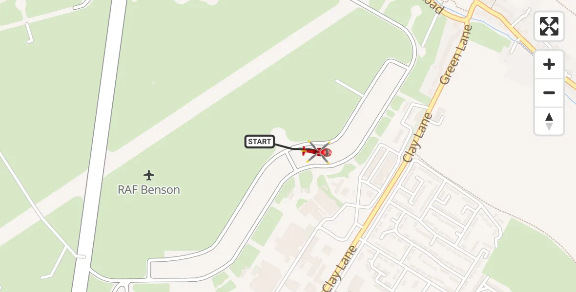 Flight route Air Ambulance Helicopter RAF Benson - RAF Benson, 21 May 2026, 18:49