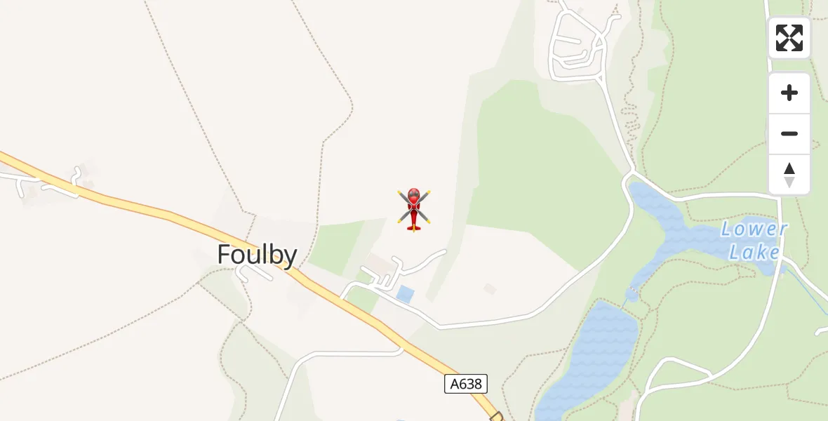 Flight route Air Ambulance Helicopter YAA Nostell Helicopter Port - YAA Nostell Helicopter Port, 21 May 2026, 22:52