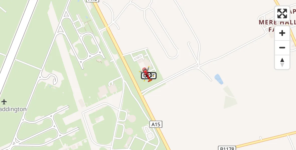 Flight route Air Ambulance Helicopter RAF Waddington - North Kesteven, 22 May 2026, 09:00