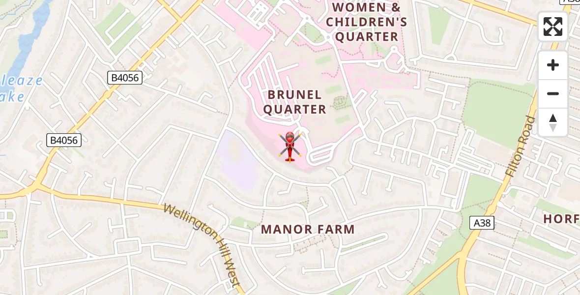 Flight route Air Ambulance Helicopter Southmead Hospital - Southmead Hospital, 22 May 2026, 10:08