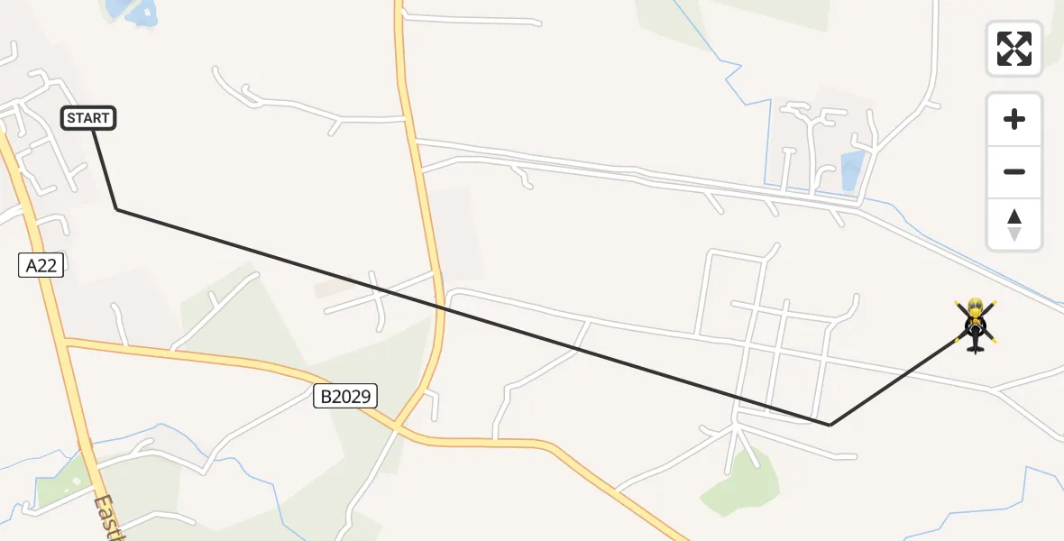 Flight route Police Helicopter Blindley Heath - Lingfield, 22 May 2026, 11:54