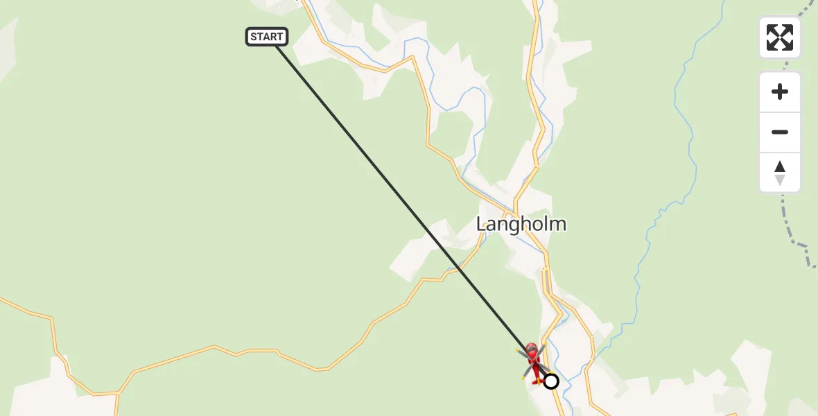 Flight route Air Ambulance Helicopter Bentpath - Dumfries and Galloway, 22 May 2026, 12:06