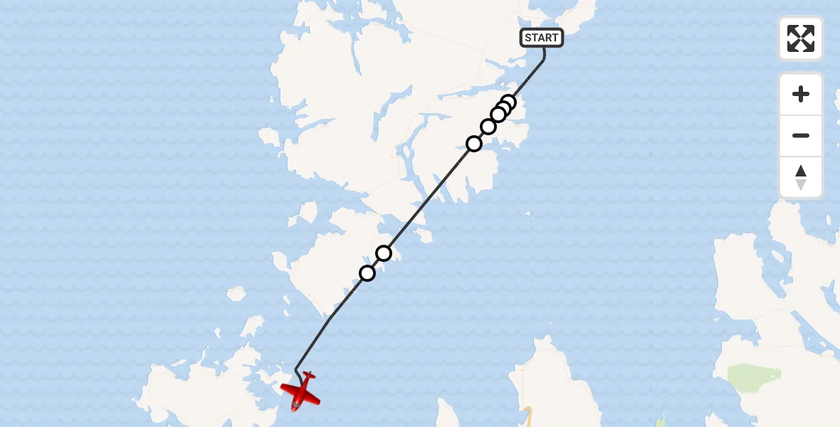 Flight route Air Ambulance Aircraft Inner Seas - Inner Seas, 22 May 2026, 12:11