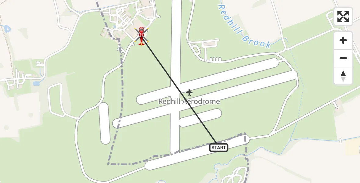 Flight route Air Ambulance Helicopter Redhill Aerodrome - Redhill Aerodrome, 22 May 2026, 13:01