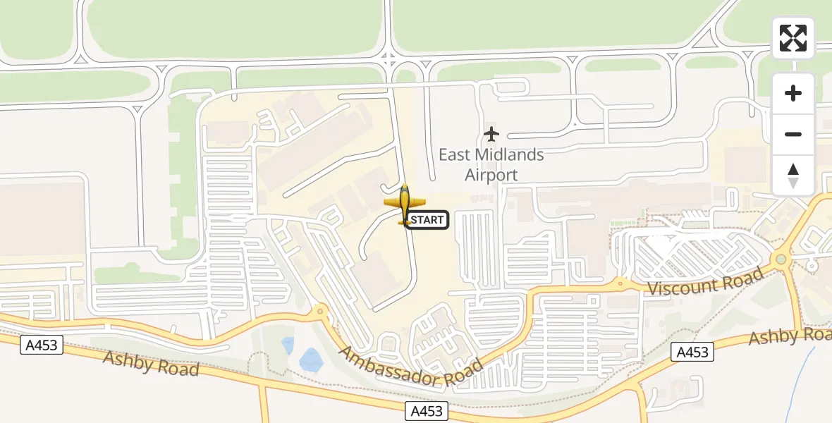 Flight route Police Aircraft East Midlands Airport - East Midlands Airport, 22 May 2026, 14:00