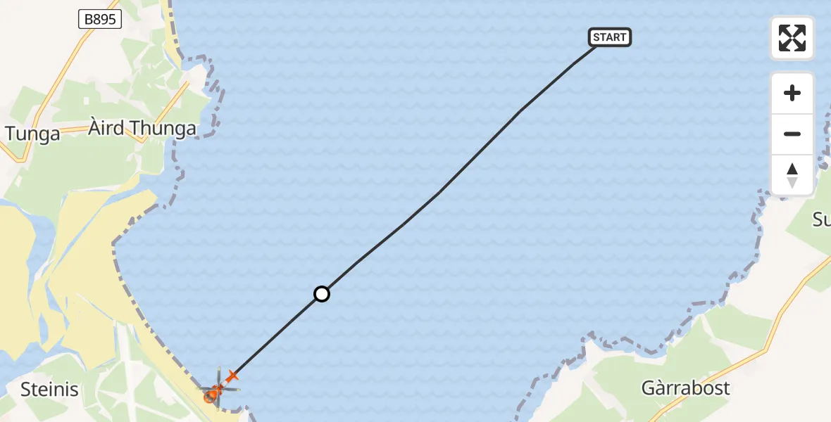 Flight route Coastguard Helicopter Inner Seas - Mealabost, 22 May 2026, 14:25