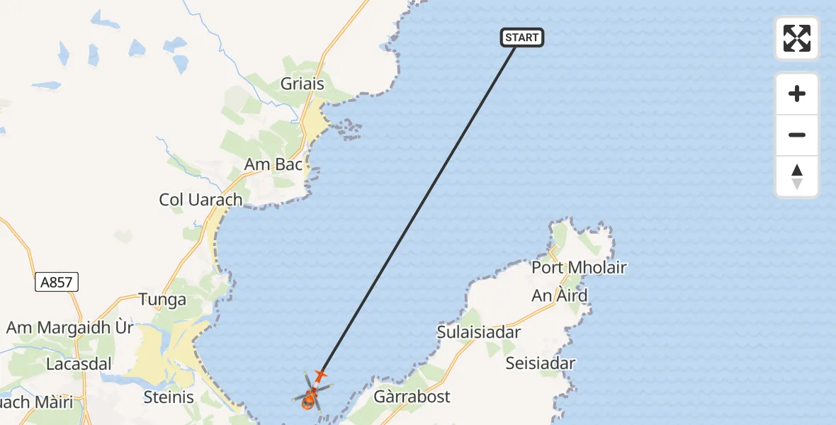 Flight route Coastguard Helicopter Inner Seas - Inner Seas, 22 May 2026, 14:43