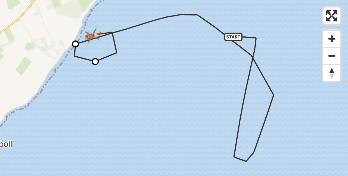 Flight route Coastguard Helicopter North Sea - Hilton of Cadboll, 22 May 2026, 14:49