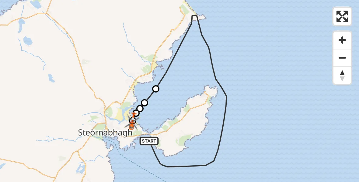 Flight route Coastguard Helicopter Inner Seas - Mealabost, 22 May 2026, 14:50