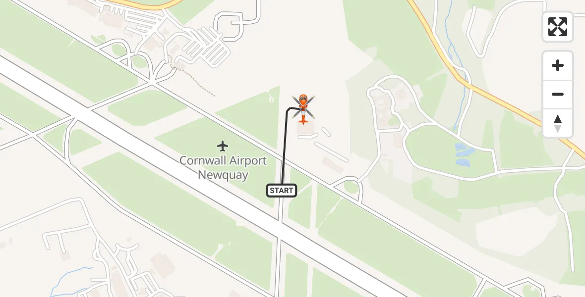 Flight route Coastguard Helicopter Cornwall Airport Newquay - Cornwall Airport Newquay, 22 May 2026, 15:13