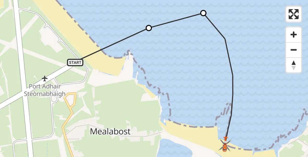 Flight route Coastguard Helicopter Stornoway Airport - Inner Seas, 22 May 2026, 15:19