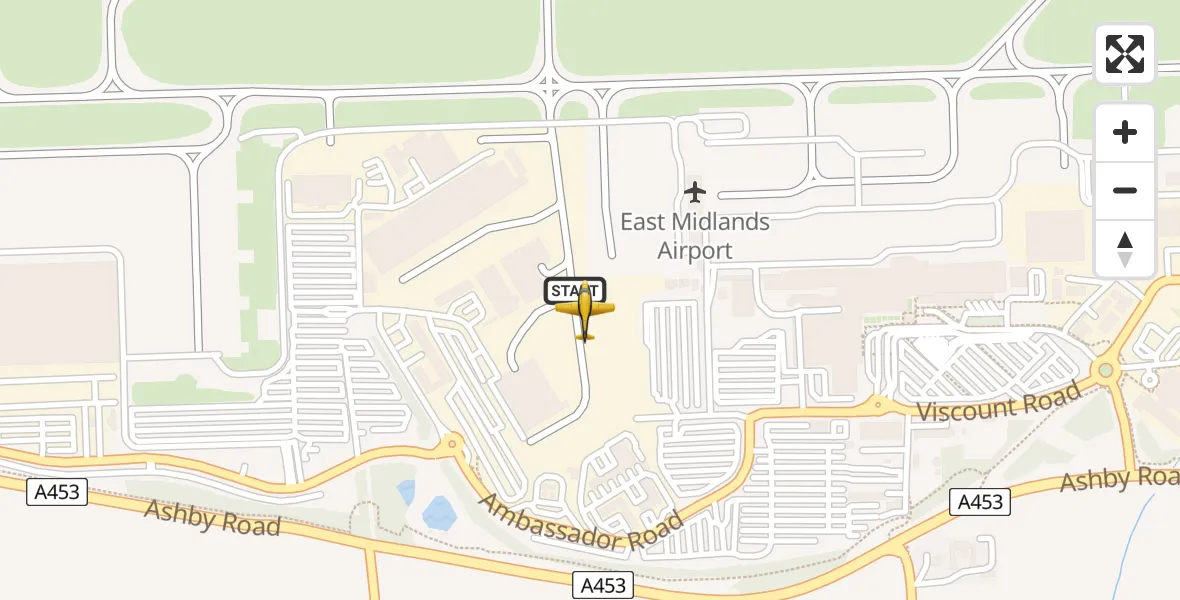 Flight route Police Aircraft East Midlands Airport - East Midlands Airport, 22 May 2026, 17:02