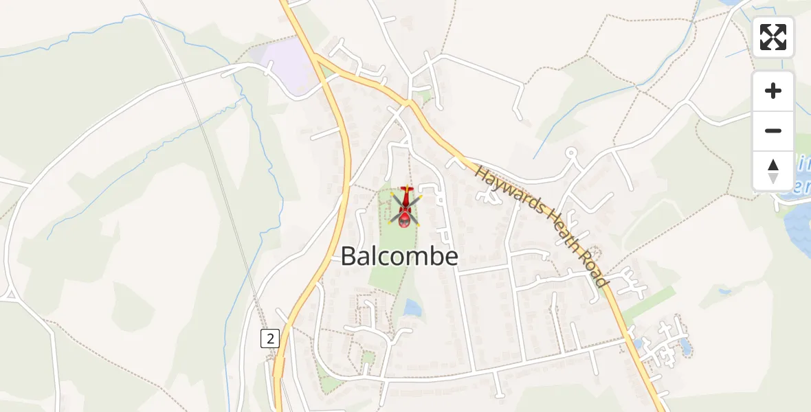 Flight route Air Ambulance Helicopter Balcombe - Balcombe, 22 May 2026, 17:48
