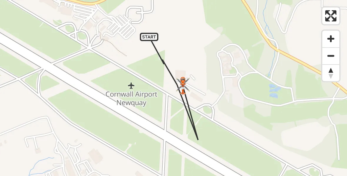 Flight route Coastguard Helicopter Cornwall Airport Newquay - Cornwall Airport Newquay, 23 May 2026, 07:01
