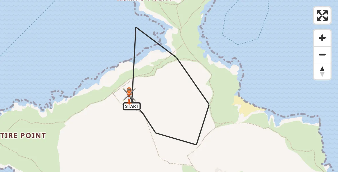 Flight route Coastguard Helicopter New Polzeath - New Polzeath, 23 May 2026, 09:01
