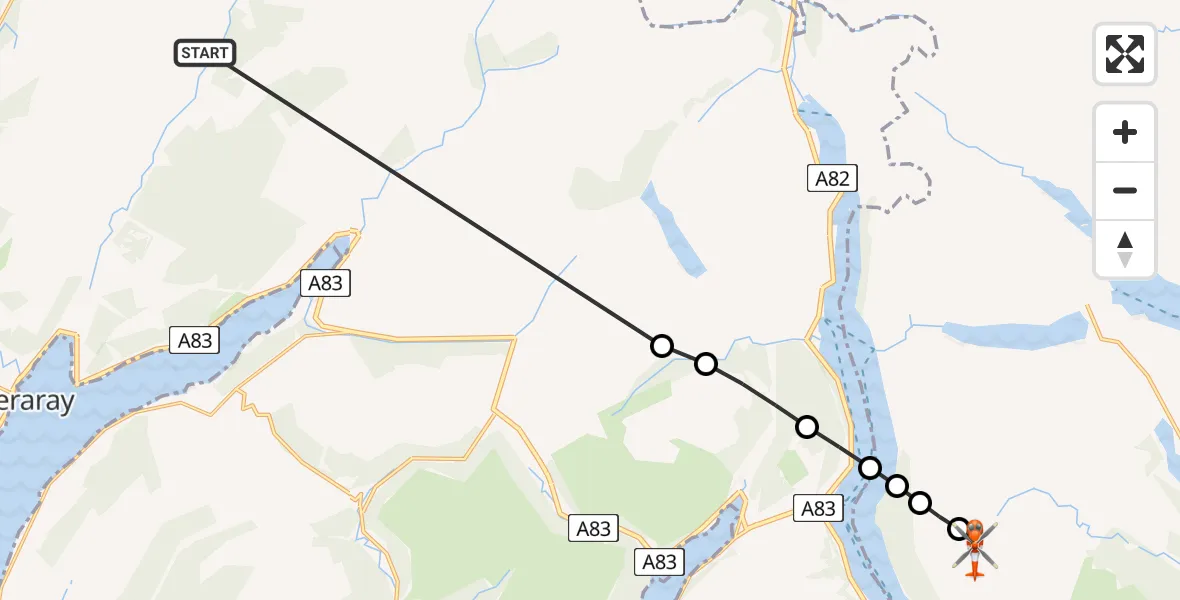 Flight route Coastguard Helicopter Argyll and Bute - Bealach Buidhe, 23 May 2026, 11:40
