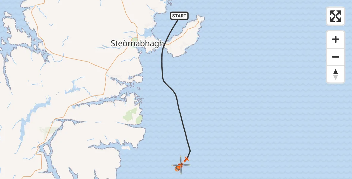 Flight route Coastguard Helicopter Inner Seas - Inner Seas, 23 May 2026, 14:16