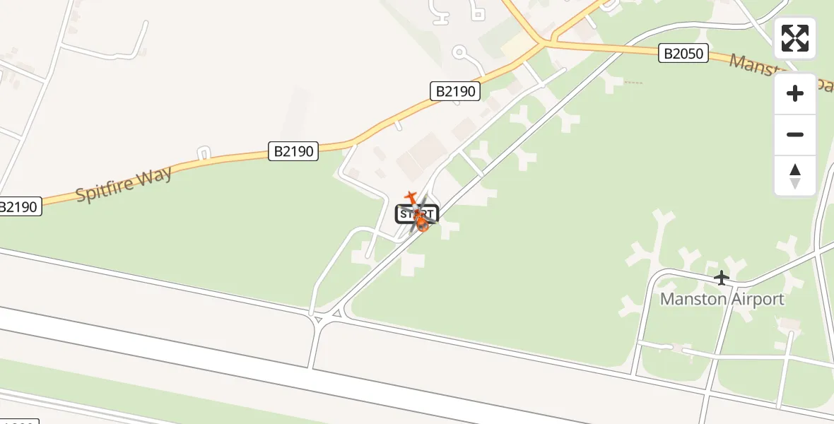 Flight route Coastguard Helicopter Manston Airport - Manston Airport, 23 May 2026, 14:17