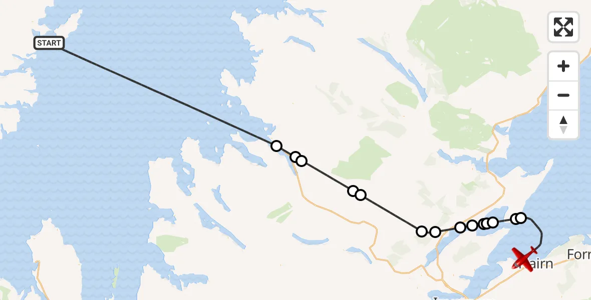 Flight route Air Ambulance Aircraft Inner Seas - North Sea, 23 May 2026, 14:24