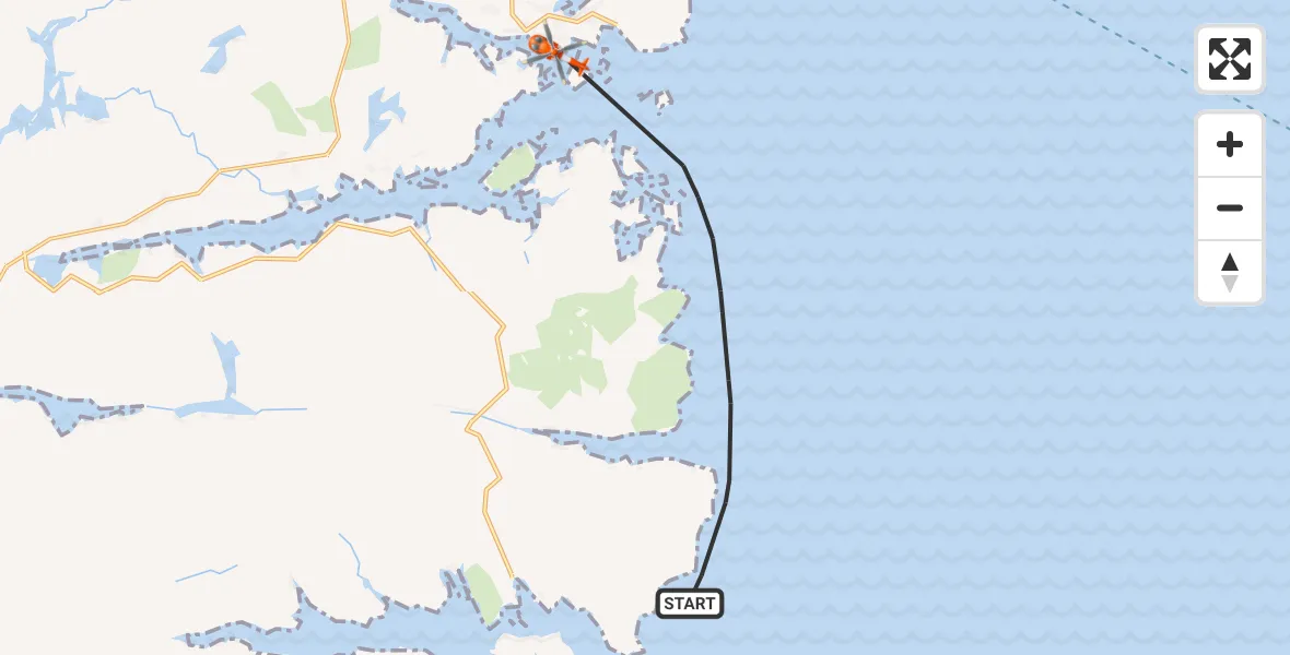 Flight route Coastguard Helicopter Inner Seas - Inner Seas, 23 May 2026, 15:05