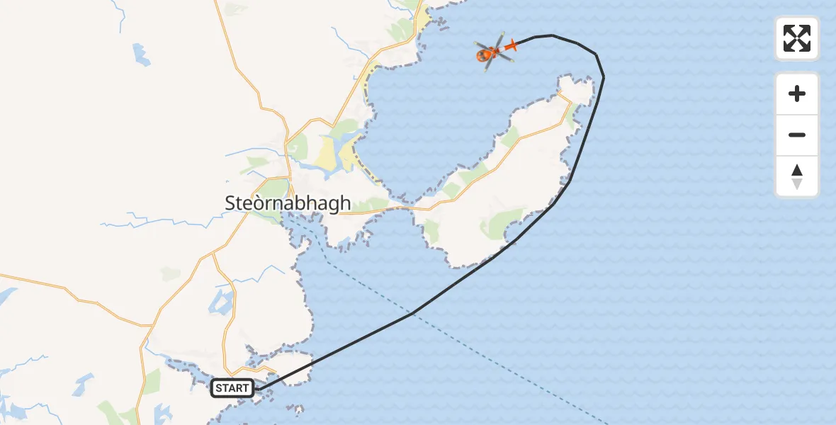 Flight route Coastguard Helicopter Inner Seas - Inner Seas, 23 May 2026, 15:12