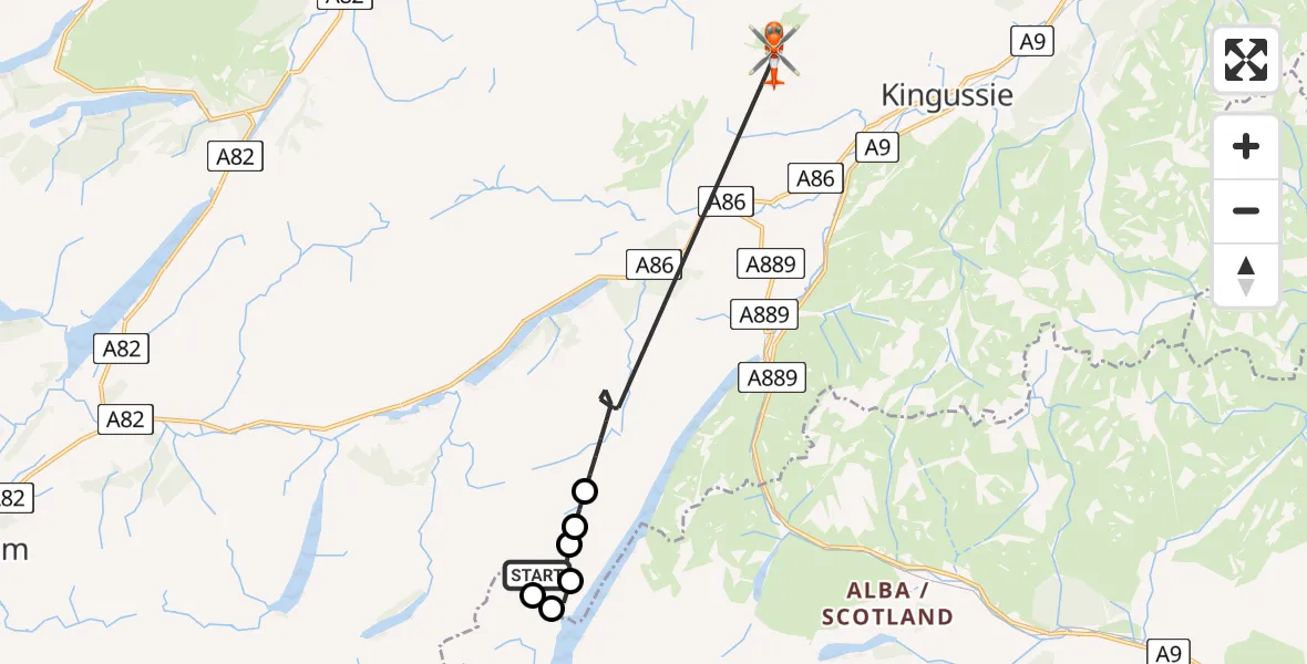 Flight route Coastguard Helicopter Coire Chomhlain - Highland, 23 May 2026, 15:21