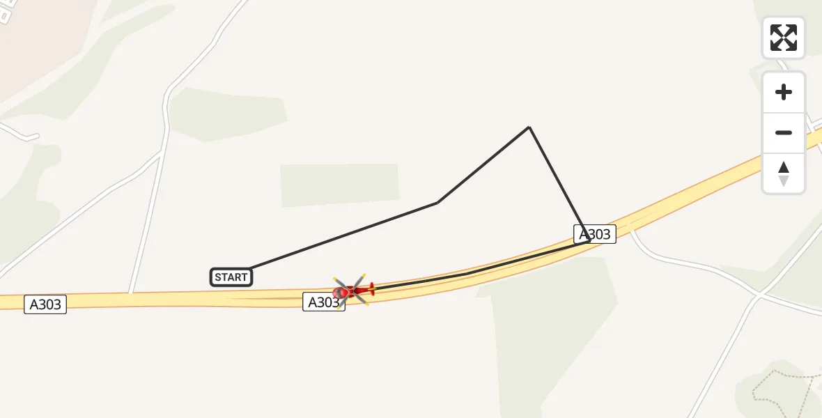 Flight route Air Ambulance Helicopter Bulford - Bulford, 23 May 2026, 17:50