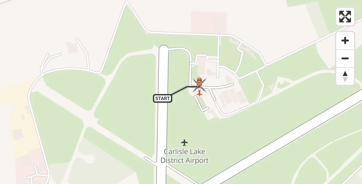 Flight route Coastguard Helicopter Carlisle Lake District Airport - Carlisle Lake District Airport, 23 May 2026, 18:08