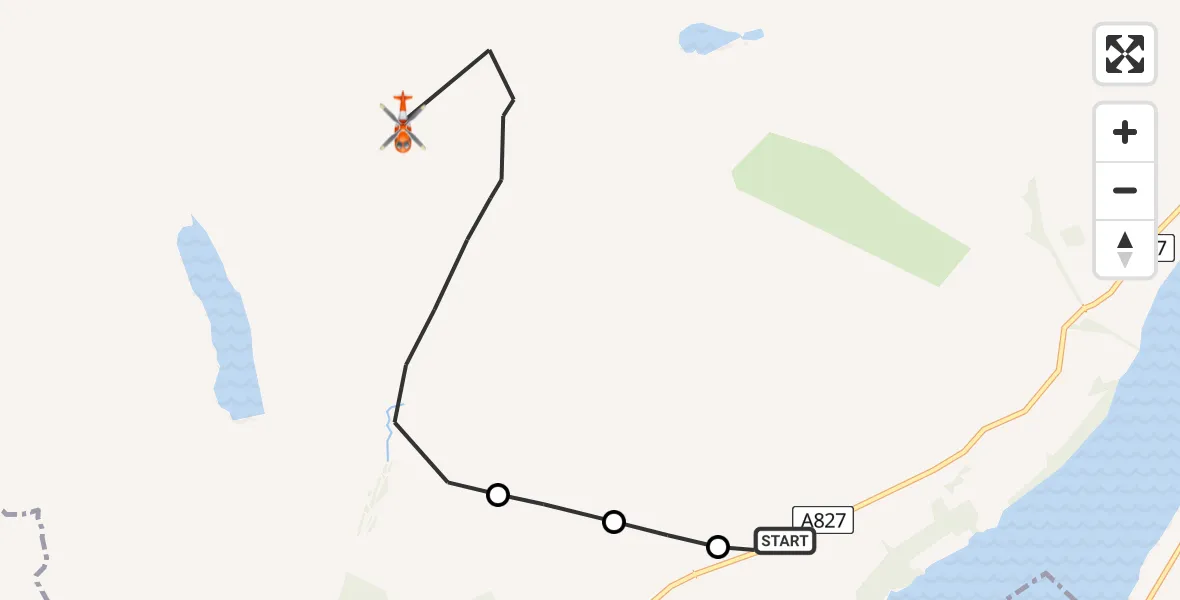 Flight route Coastguard Helicopter Tombreck - Perth and Kinross, 23 May 2026, 22:00