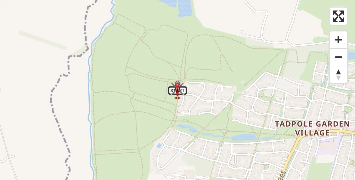 Flight route Air Ambulance Helicopter Tadpole Garden Village - Blunsdon St Andrew, 23 May 2026, 22:44