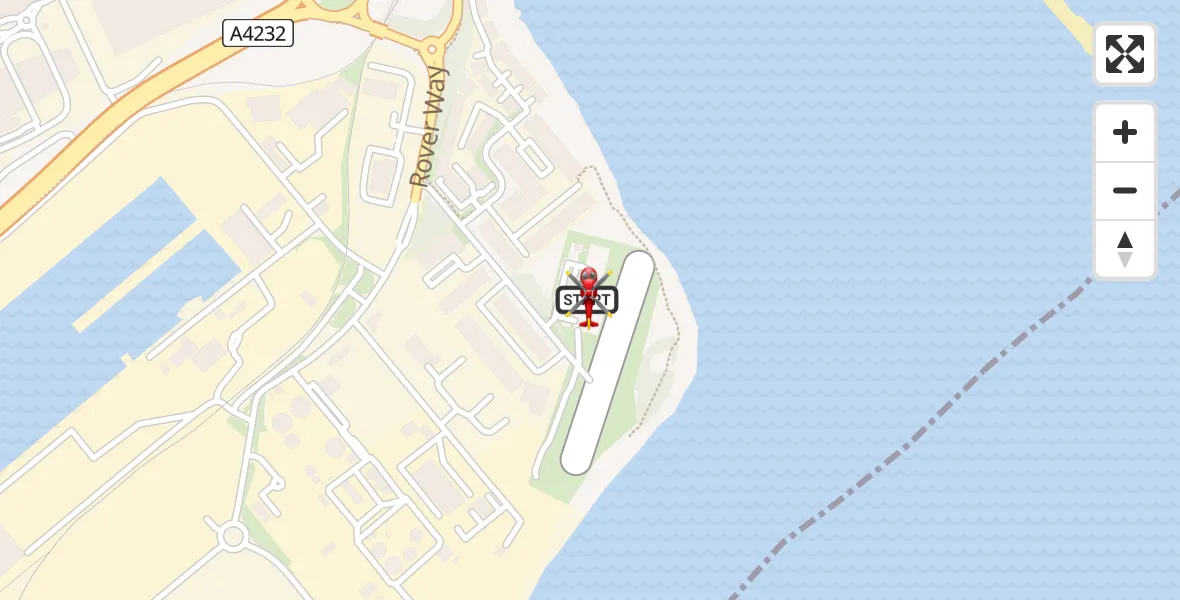 Flight route Air Ambulance Helicopter Cardiff Heliport - Cardiff Heliport, 24 May 2026, 08:02