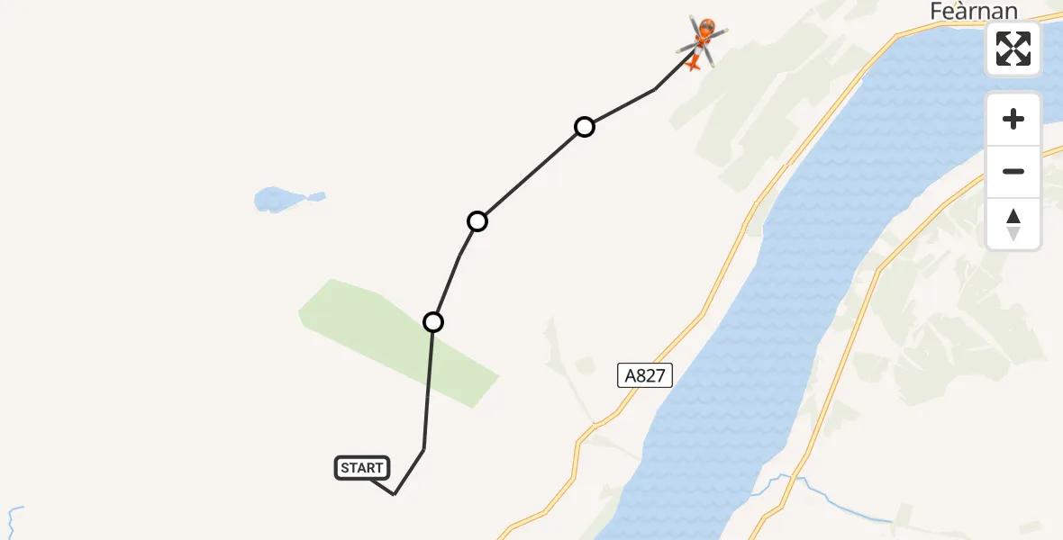 Flight route Coastguard Helicopter Craggantoul - Perth and Kinross, 24 May 2026, 11:05