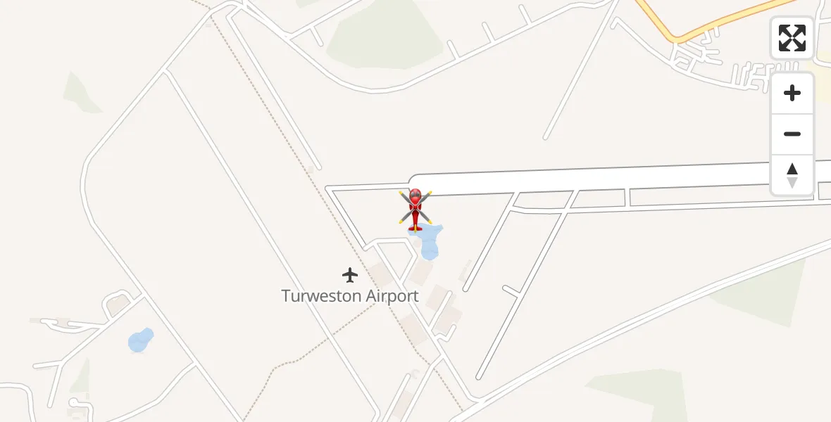 Flight route Air Ambulance Helicopter Turweston Aerodrome - Turweston Aerodrome, 24 May 2026, 11:35