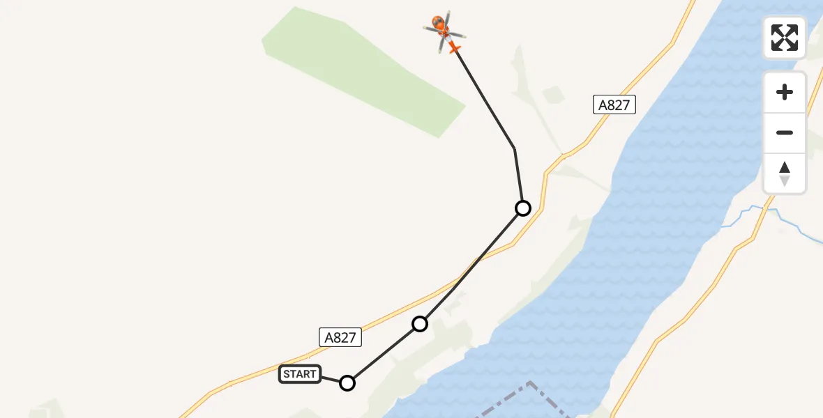 Flight route Coastguard Helicopter Carie - Milton, 24 May 2026, 14:08