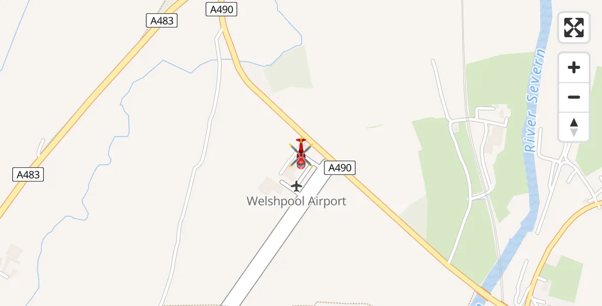 Flight route Air Ambulance Helicopter Welshpool Airport - Welshpool Airport, 24 May 2026, 15:52
