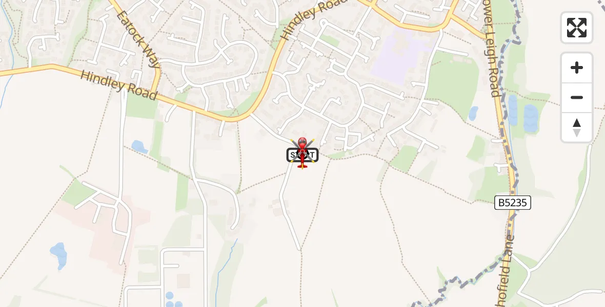 Flight route Air Ambulance Helicopter Westhoughton - Westhoughton, 24 May 2026, 16:18