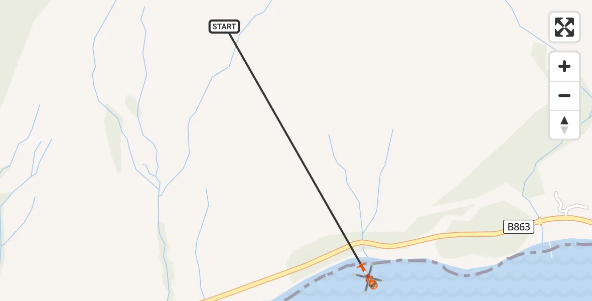 Flight route Coastguard Helicopter Glencoe - Glencoe, 24 May 2026, 17:23
