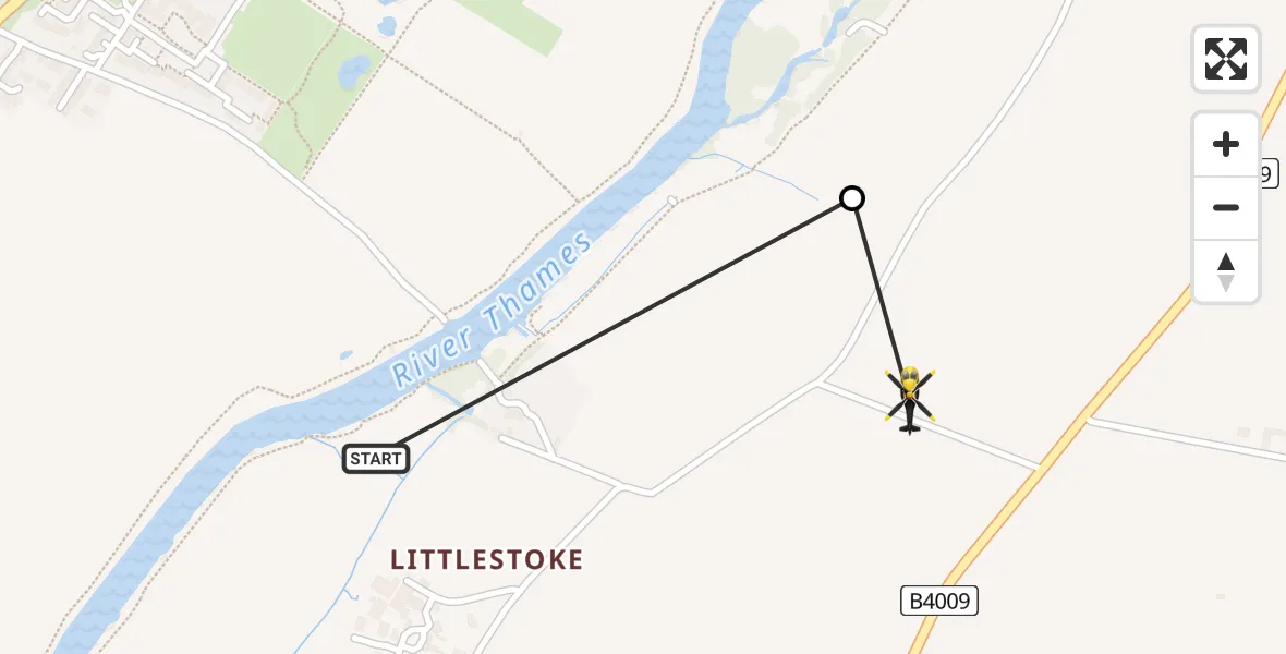 Flight route Police Helicopter Cholsey - South Stoke, 24 May 2026, 19:29