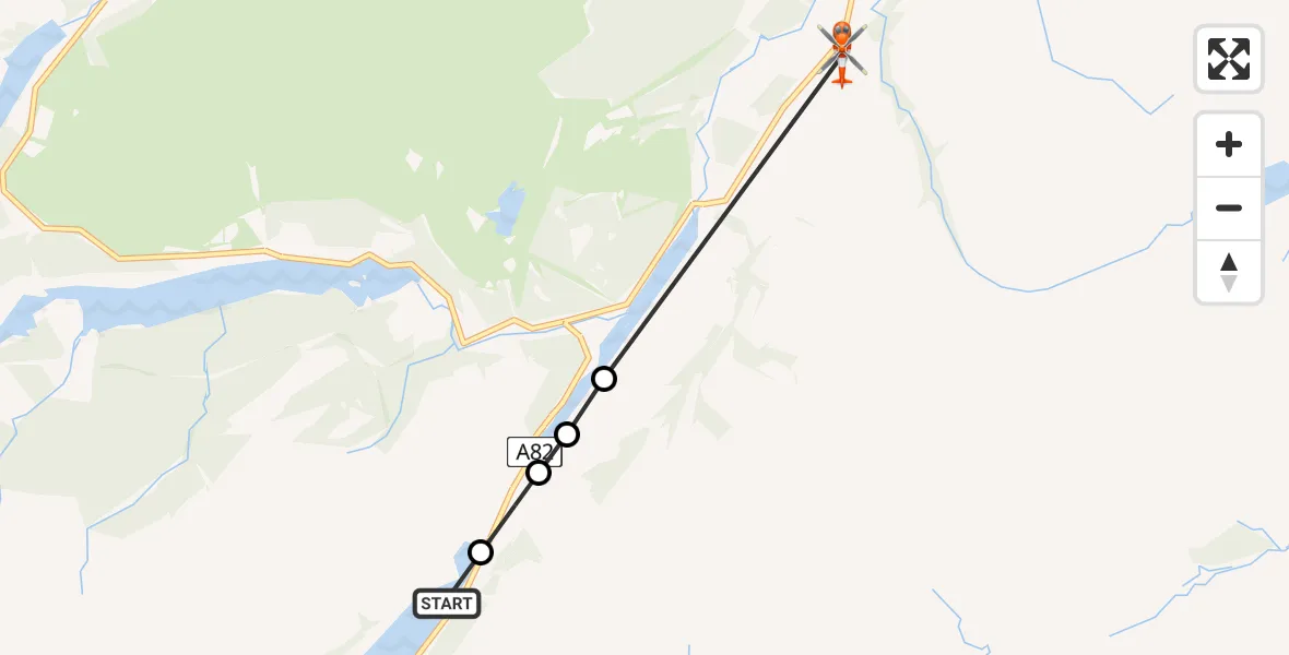 Flight route Coastguard Helicopter Loch Lochy - Highland, 24 May 2026, 19:36