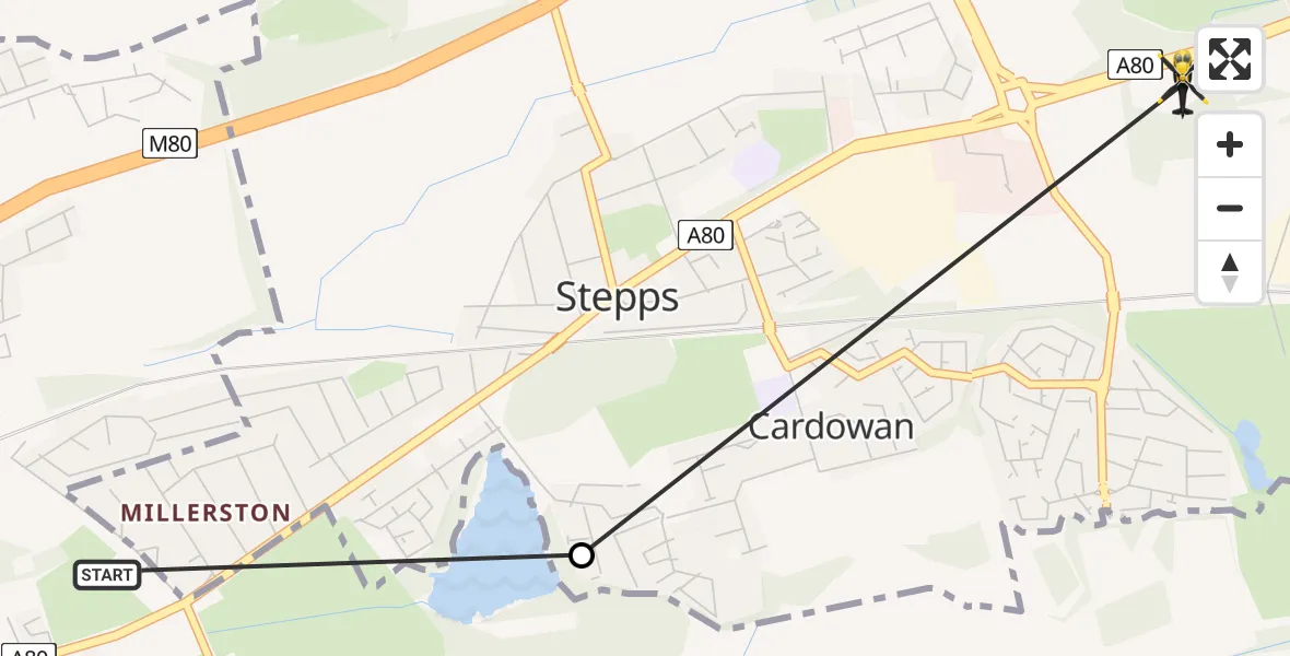 Flight route Police Helicopter Stepps - Stepps, 24 May 2026, 21:21