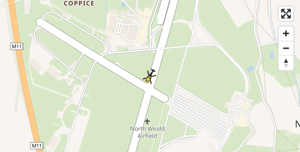 Flight route Police Helicopter North Weald Airfield - North Weald Airfield, 25 May 2026, 01:05