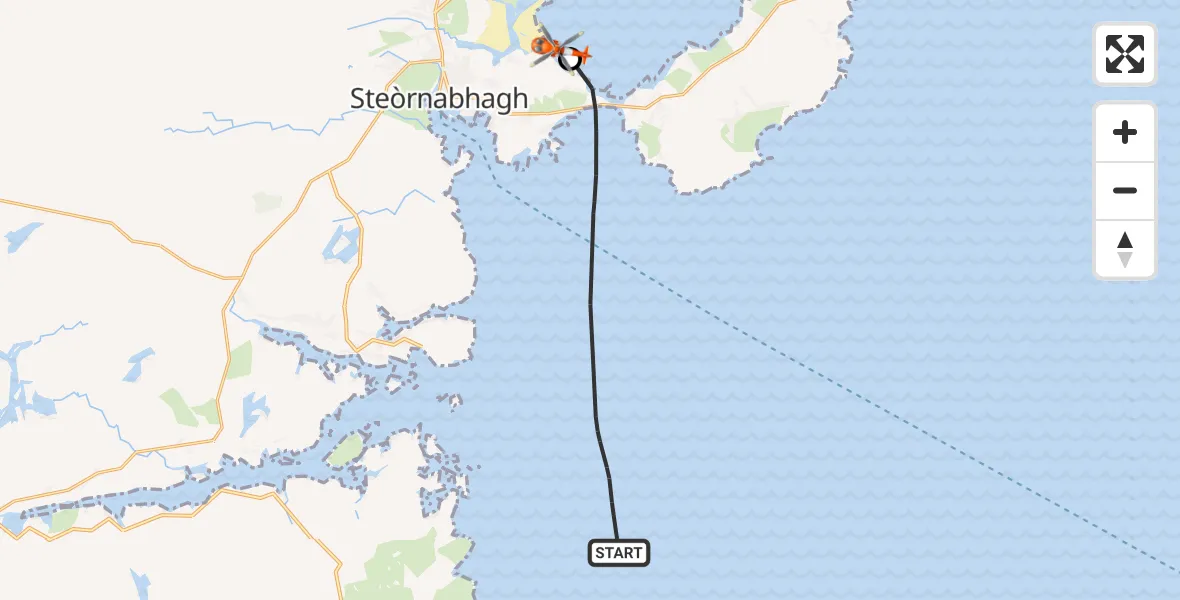 Flight route Coastguard Helicopter Inner Seas - Mealabost, 25 May 2026, 06:15