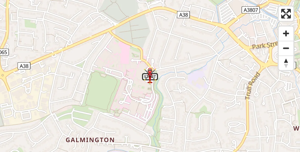 Flight route Air Ambulance Helicopter Musgrove Hospital - Musgrove Hospital, 25 May 2026, 11:41